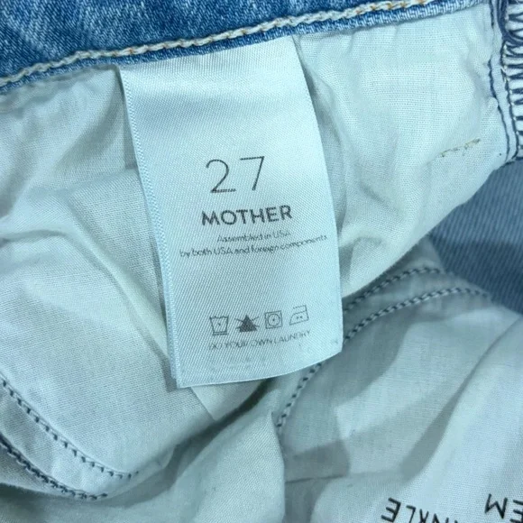 MOTHER Denim Hustler Ankle Raw Undone Hem Jeans On My Feet Size 27 - Picture 8 of 9